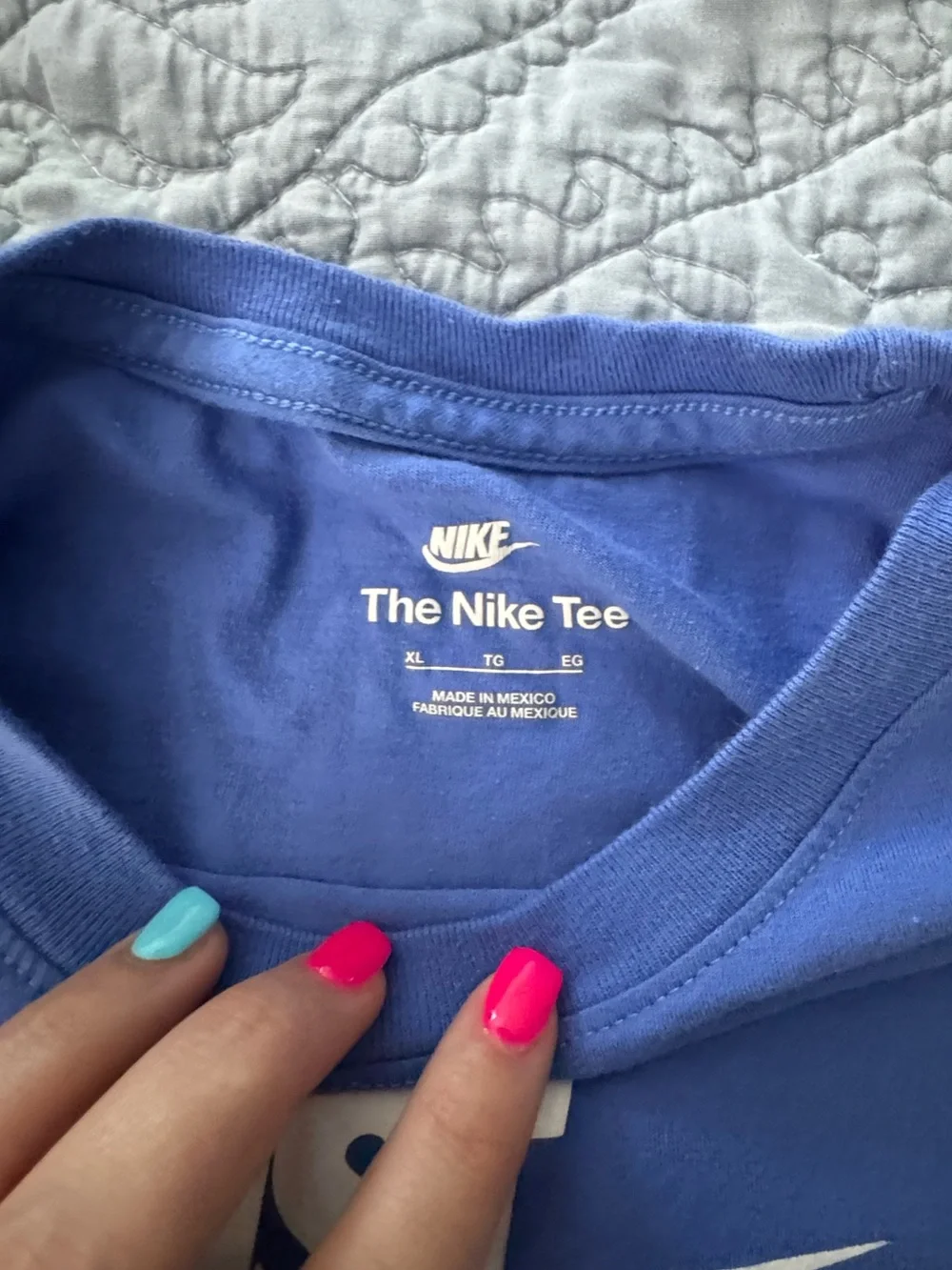 Nike Blue Kids' 'Just Do It' Short Sleeve Tee big boys XL